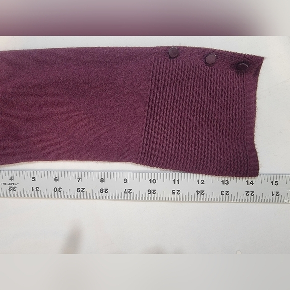 EVOLUTION BY CYRUS Ancho Chili Burgandy Open Front Medium Cardigan Sweater - Picture 11 of 11